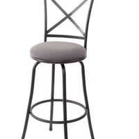 Karson Adjustable Height X Barstool Light Bronze - Holli Furniture: Swivel, Upholstered, Metal Frame LPFT079503