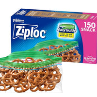 Ziploc Resealable Food 150 Storage Bags Genuine Zip Lock Freezer Snack Sandwich (16.5 cm x 8.2 cm)