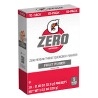 Gatorade Zero Sugar Sports Drink Powder Mix, Fruit Punch (10pk - 29g )DLC: 08 Fév26