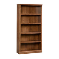 70" 5 Shelf Bookcase Oiled Oak - Sauder: Adjustable Storage, MDF Construction, Dark Brown