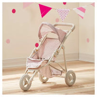 
              Olivia's Little World - Polka Dots Princess Baby Doll Jogging Stroller - Pink & Gray
            