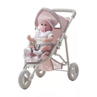 
              Olivia's Little World - Polka Dots Princess Baby Doll Jogging Stroller - Pink & Gray
            