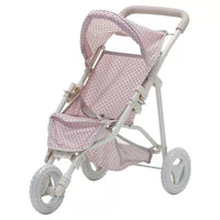 
              Olivia's Little World - Polka Dots Princess Baby Doll Jogging Stroller - Pink & Gray
            