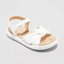 Toddler Girls' Pam Footbed Sandals - Cat & Jack White 12T