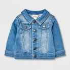 Baby Denim Jacket with Faux Pocket - Cat & Jack Light Blue 3-6M