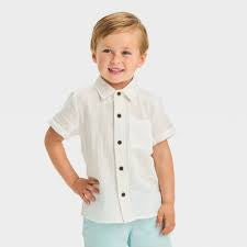Toddler Boys' Short Sleeve Challis Button-Down Shirt - Cat & Jack 2T