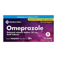 Member's Mark Omeprazole Delayed Release Tablets 20 mg. (42 ct.) DLC: MAI25