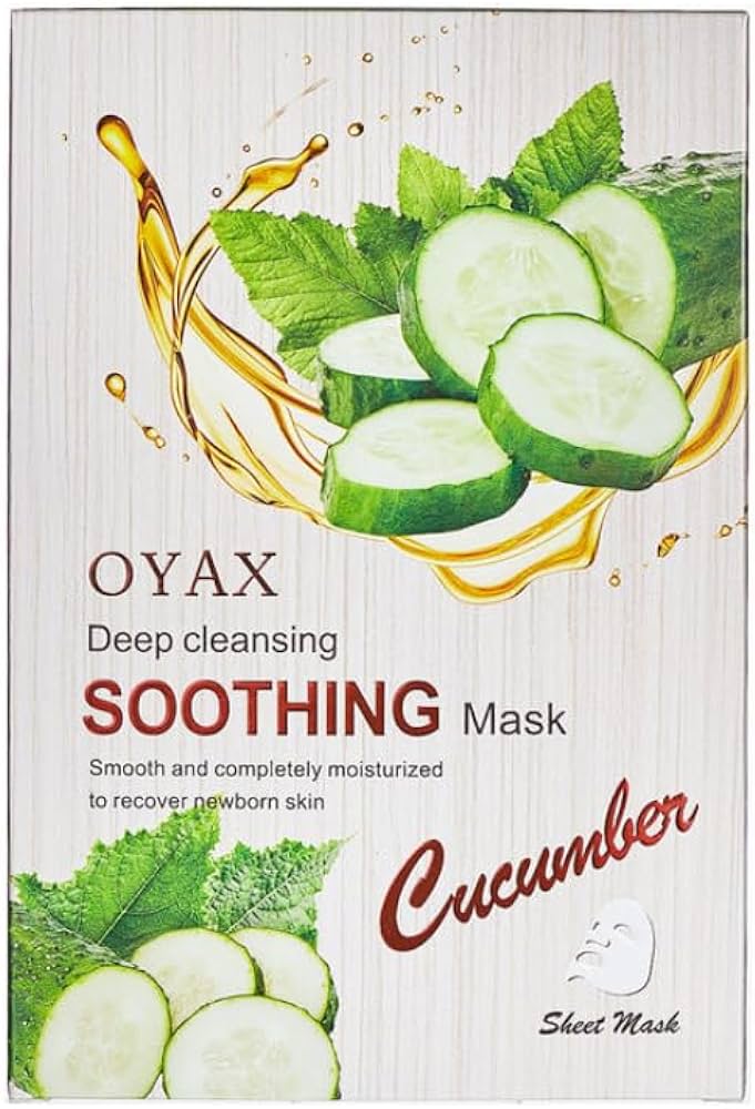 Beyond Organics Skin Care Korea Moisturizing Cucumber Facial Face Mask - Hydrating, Oil Control, Lifting, and Organic Fruit Extracts for Radiant Skin