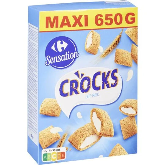 Céréales Fourrées Lait CARREFOUR Sensation 650g DLC: AVRIL2024