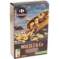 
              Céréales muesli 2 Chocolats Noisettes CARREFOUR SENSATION 750g DLC: NOV20203
            