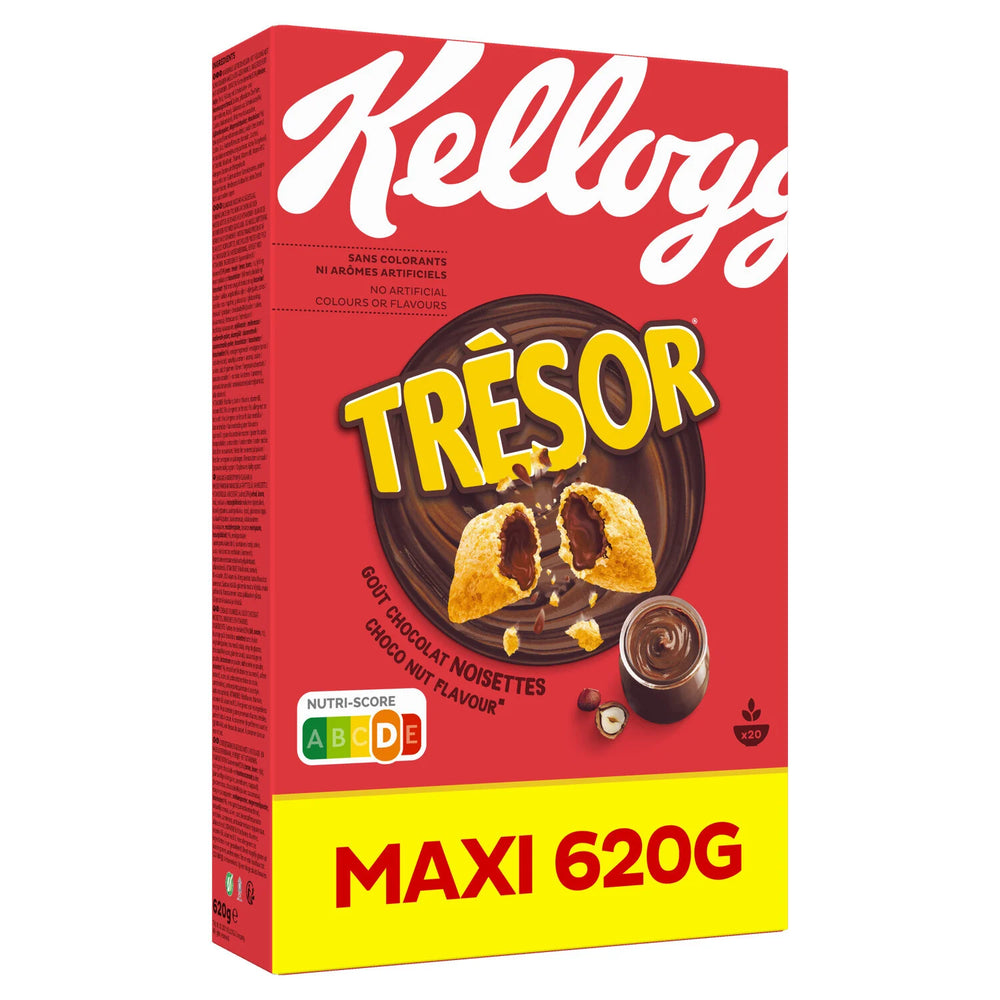 KELLOGG'S Trésor Céréales Fourrées Chocolat Noisettes 620g DLC: 30 AOUT2023
