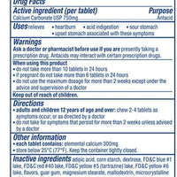 Tums Antacid Smoothies Calcium Carbonate 750 Extra Strength 250 Chewable Tablets DLC: AVR25
