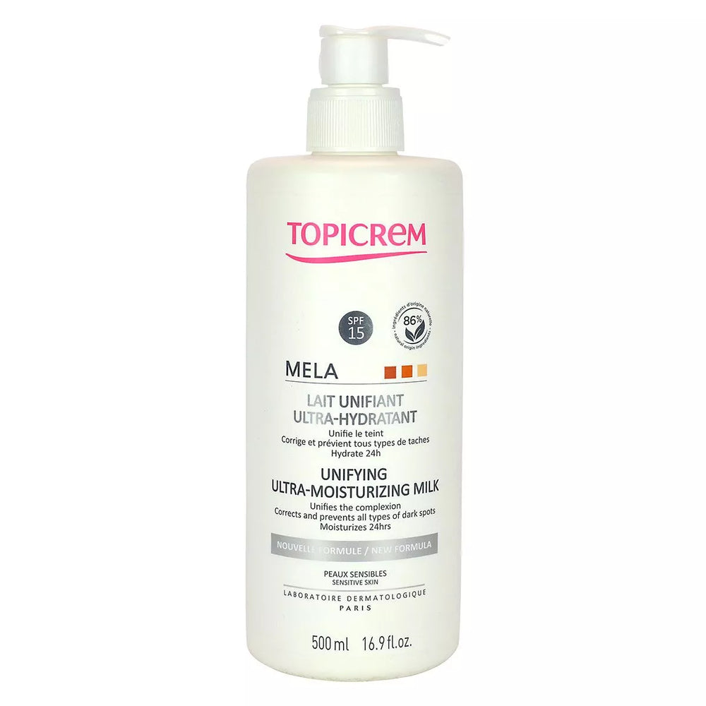 *MCI*Topicrem Mela Lait Corps Éclaircissant Ultra-Hydratant 500ml DLC: 11/2026