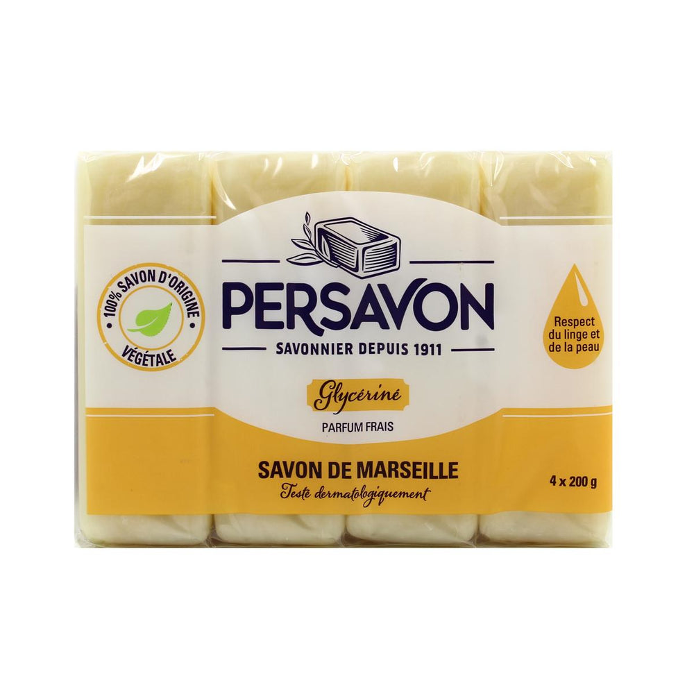 PERSAVON SAVON DE MARSEILLE GLYCÉRINÉ PARFUM FRAIS, 4X200g