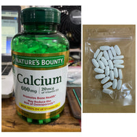 
              Calcium 20mcg de vitamine D3 600mg Favorise la santé des os Peut réduire le risque d'ostéoporose** Avec 100% DV de vitamine D3
 25ct DLC: DEC25
            