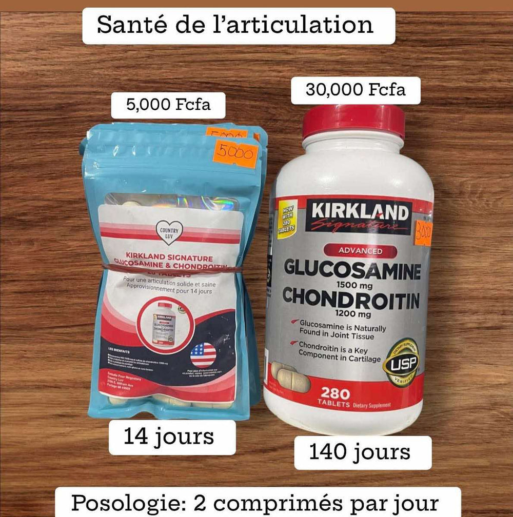 Kirkland Glucosamine HCL 1500 mg avec MSM 1500 mg 28 Comprimés