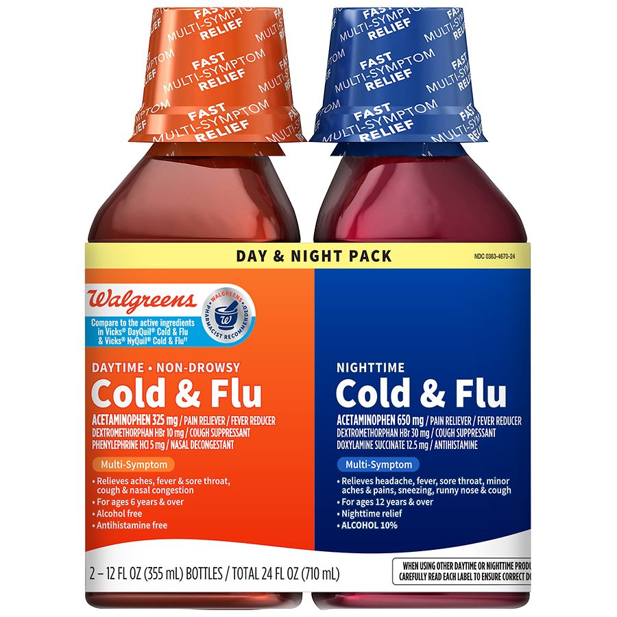 Walgreens Day Night Pack Cold & Flu 1 boite 12 FL OZ (355) DLC: Juillet26