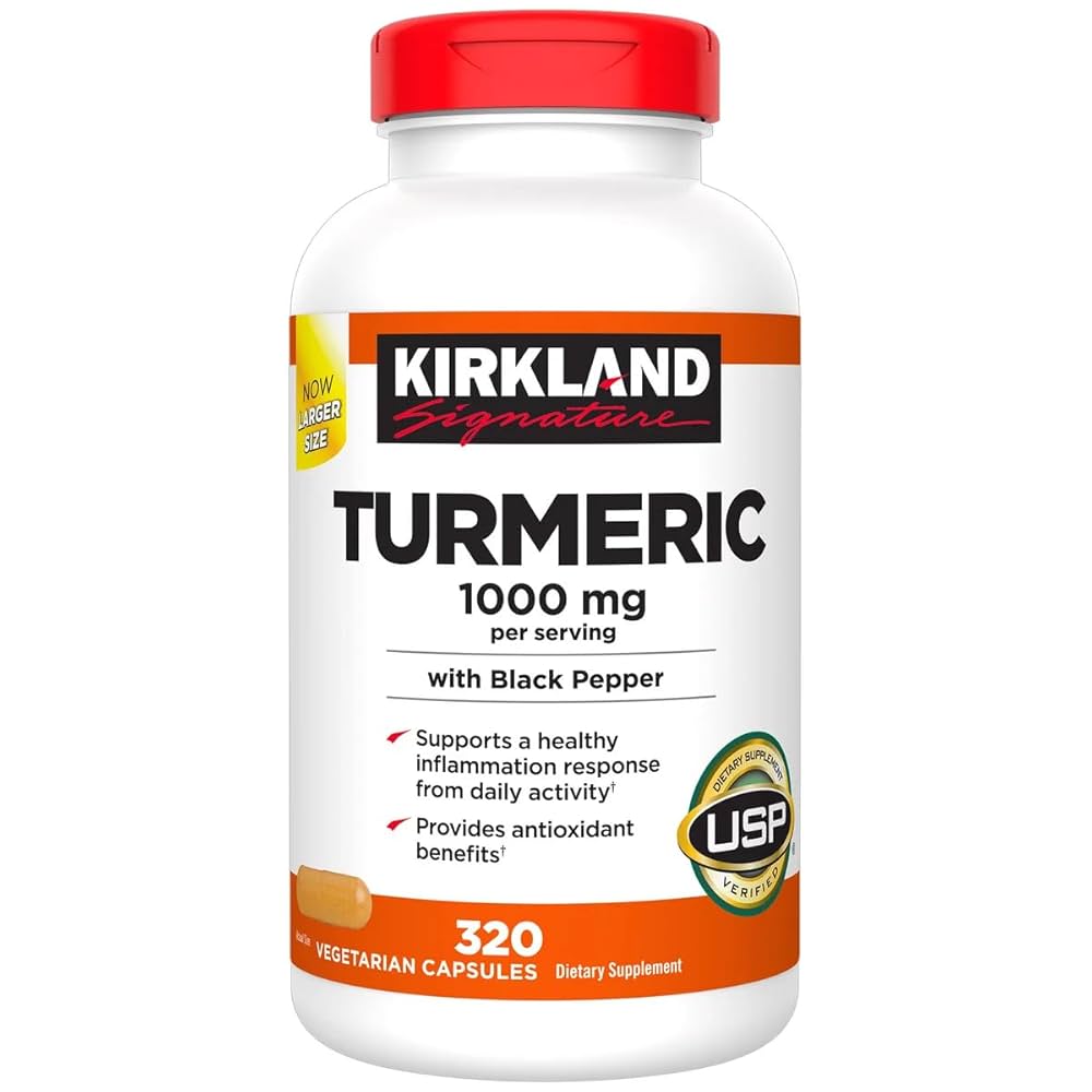 Kirkland Signature Turmeric with Black Pepper, 1000mg (320 Count)-DLC: jav/2027