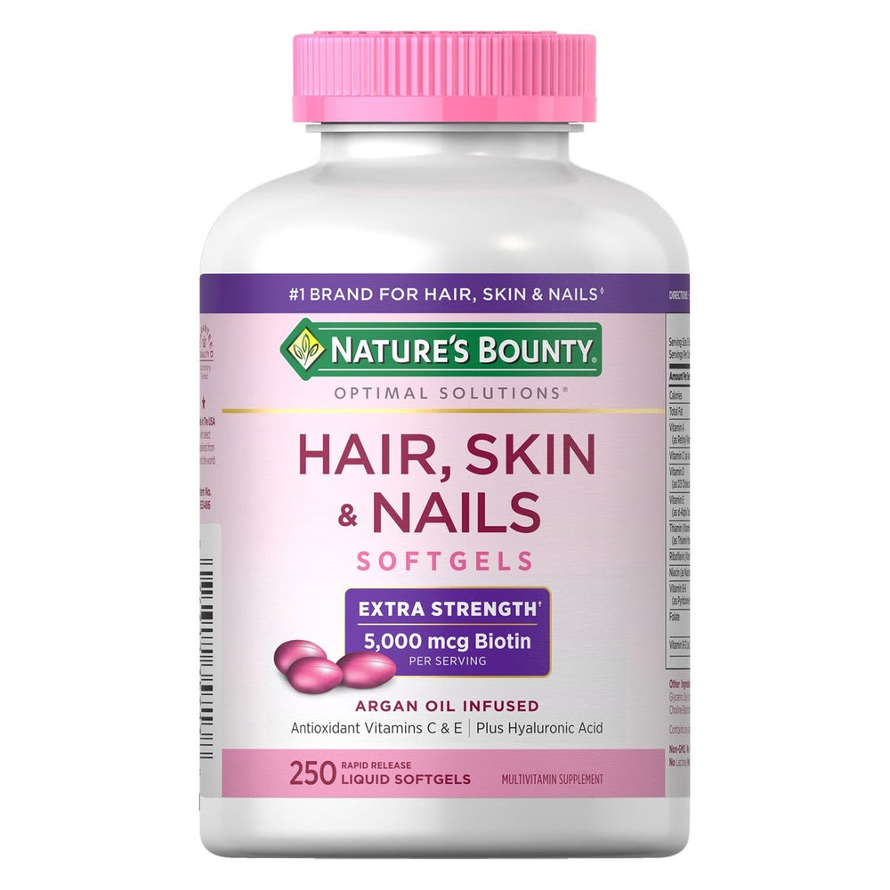 Nature's Bounty Hair, Skin, & Nails 250 Liquid Softgels DLC:12/2026