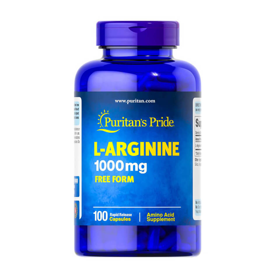 Puritan's Pride L-Arginine 1000 mg 100 caplets DLC: 10/2027