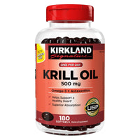 Kirkland Signature Krill Oil 500mg, 180 Softgels DLC: jun/2027