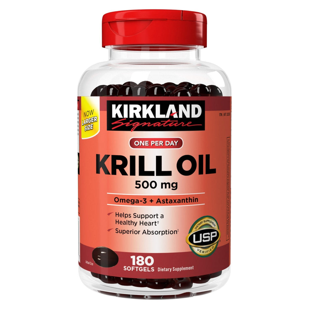 Kirkland Signature Krill Oil 500mg, 180 Softgels DLC: jun/2027