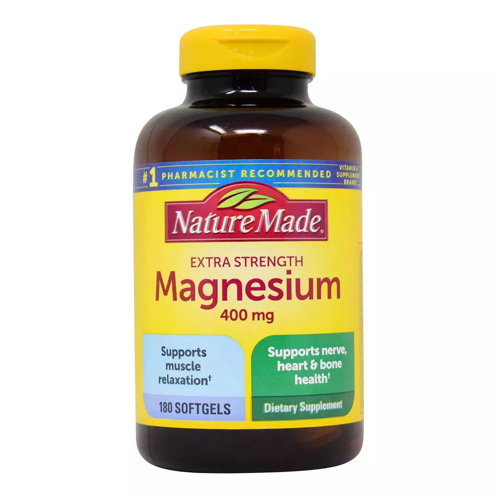 Nature Made Magnesium Extra Fort - 400 mg - 180 Softgels DLC: DEC2024