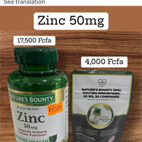 Spring Valley Zinc Immune Health Dietary Supplement Caplets, 50 mg, 30 Count-DLC:08/26
