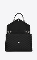 
              Yves Saint Laurent Loulou Large en Cuir Matelassé Black / Storm
            