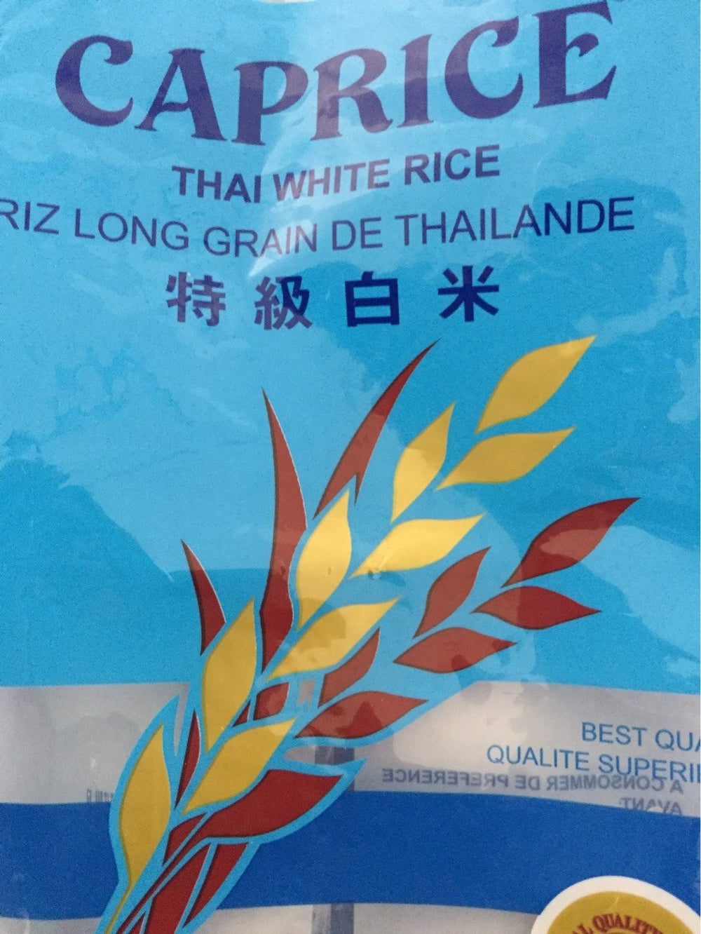 Caprice Thai White Rice Riz Long Grain de Thailande 1kg DLC: JAN2024