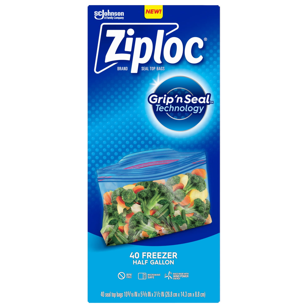 Ziploc – Sacs Congélation Format Demi-Gallon (40 sacs)
