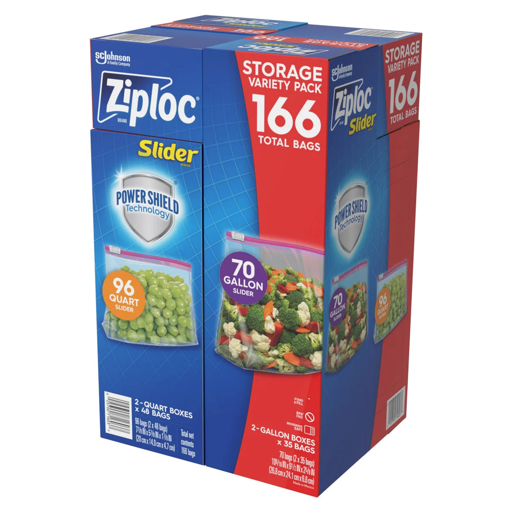 Ziploc – Pack Varié de Sacs de Rangement avec Glissière (96 sacs Quart)