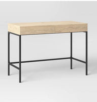 
              Loring Wood Writing Desk with Drawers and Charging Station Oak - Threshold (42 in L x 20 in W x 30 in H)
            