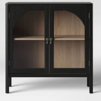 New Bedford 2 Door Accent Cabinet Black - Threshold: Elegant Storage, Pewter-Finish Hardware, Wood Veneer (L 80,9 x 78,9 x 33,9 cm)