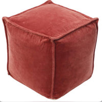 Costa Velvet Pouf Blush - Threshold: Modern Square Upholstered Footstool, No Assembly Required LPEU852629