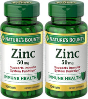 
              Nature's Bounty Zinc, Immune Support, 50 mg, Caplets, 30-Ct DLC: 01/2029
            