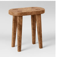 Woodland Tall Carved Wood Table Brown - Threshold