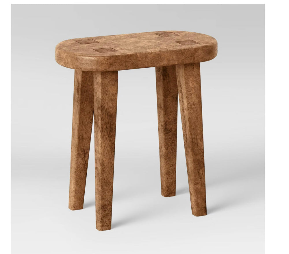 Woodland Tall Carved Wood Table Brown - Threshold