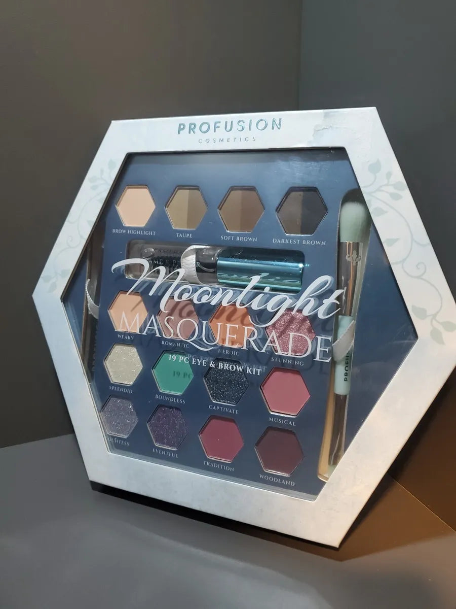 Profusion 19 Piece Eye & Brow Kit, Cosmetic Set, Moonlight Masq
