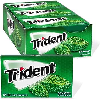 Trident Spearmint Sugar Free Gum (14 pieces)-DLC: Janv26