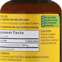 Nature Made Extra Strength L-Lysine 1000 mg Tablets, 60 Count for Protein Synthesis 02/2029