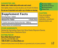 
              Nature Made Extra Strength L-Lysine 1000 mg Tablets, 60 Count for Protein Synthesis 02/2029
            