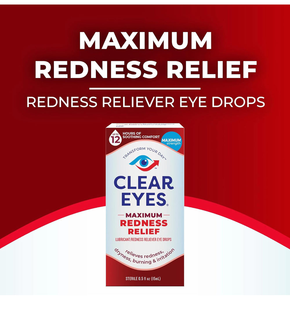 Gouttes Oculaires Clear Eyes Maximum Redness 0.5 Fl Oz