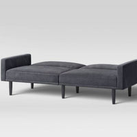 Futon Sofa with Arms Charcoal Gray - Room Essentials