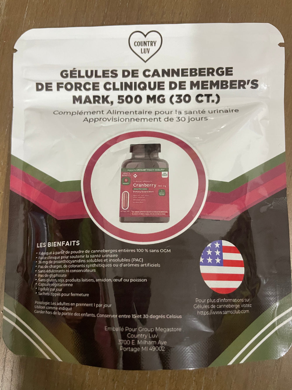 Member's Mark Clinical Strength Cranberry Dietary Supplement, 500 mg (30 ct.)