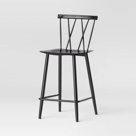 Becket Metal X Back Counter Height Barstool Black - Threshold (89,4 x 39,7 x 47,3 cm)