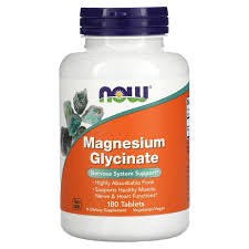 Now Foods, Magnesium Glycinate, 180 Tablets DLC: 07/2029