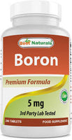 
              Suppléments de bore Best Naturals 5 mg 240 comprimés DLC: 07/26
            