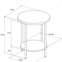 Wood and Metal Round End Table Natural - Room Essentials LPEU845116