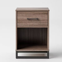 Mixed Material Nightstand Gray - Room Essentials: Laminated Metal Frame, Storage Shelf, 1 Drawer LPFT285253